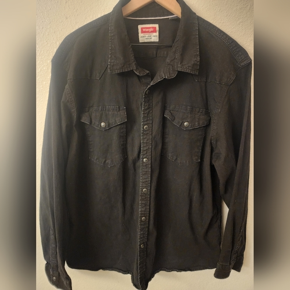 Wrangler Black Pearl Snap Shirt Mens Sz XL